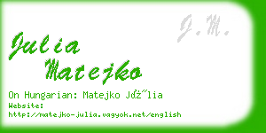 julia matejko business card